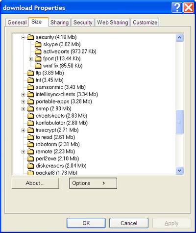 Folder Size Shell Extension utility