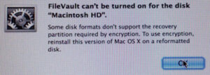 filevault partition error